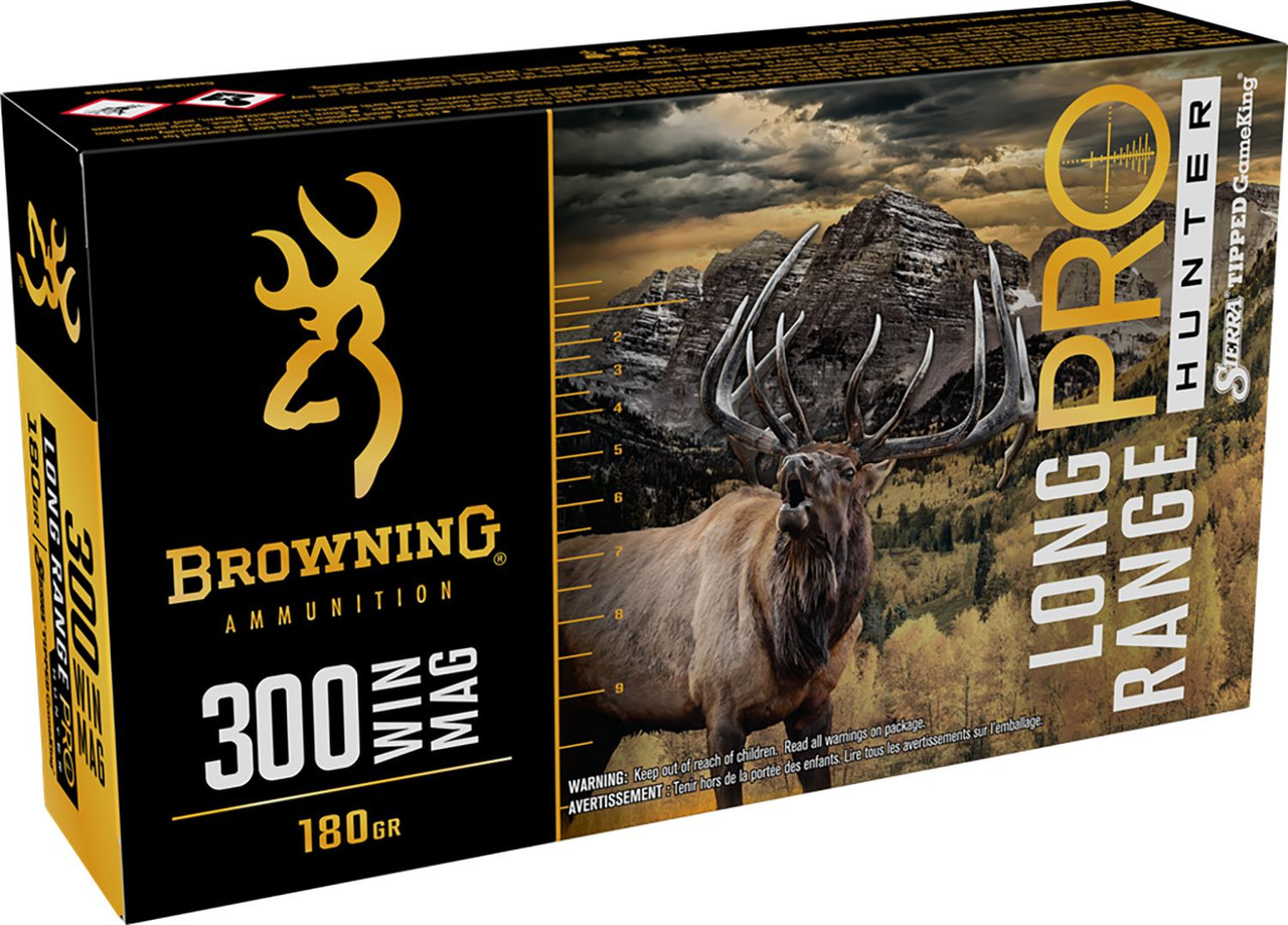 Browning Ammo B192503002 Long Range Pro 300Win Mag 180gr 20 Per Box/10 Case, Centerfire Rifle Ammo