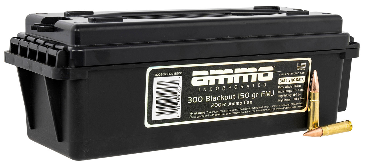 Ammo Incorporated 300B150FMJB200 Signature 300 Blackout 150 gr Full Metal Jacket (FMJ) 200 Bx/6 Cs