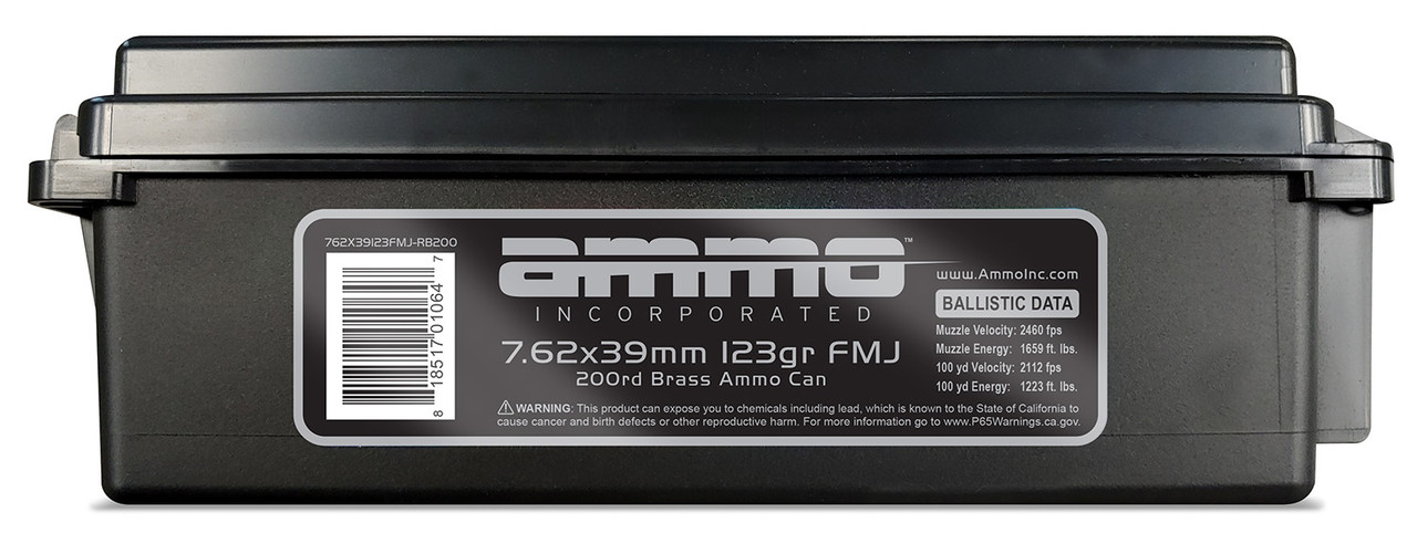 Ammo Incorporated 762X39123FMJRB200 Signature 7.62x39mm 123 gr Full Metal Jacket (FMJ) 200 Bx/6 Cs