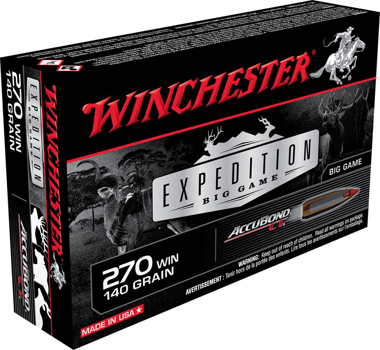 Winchester Ammo S270CT Expedition Big Game 270 Win 140 gr Winchester AccuBond CT 20 Per Box/ 10 Case