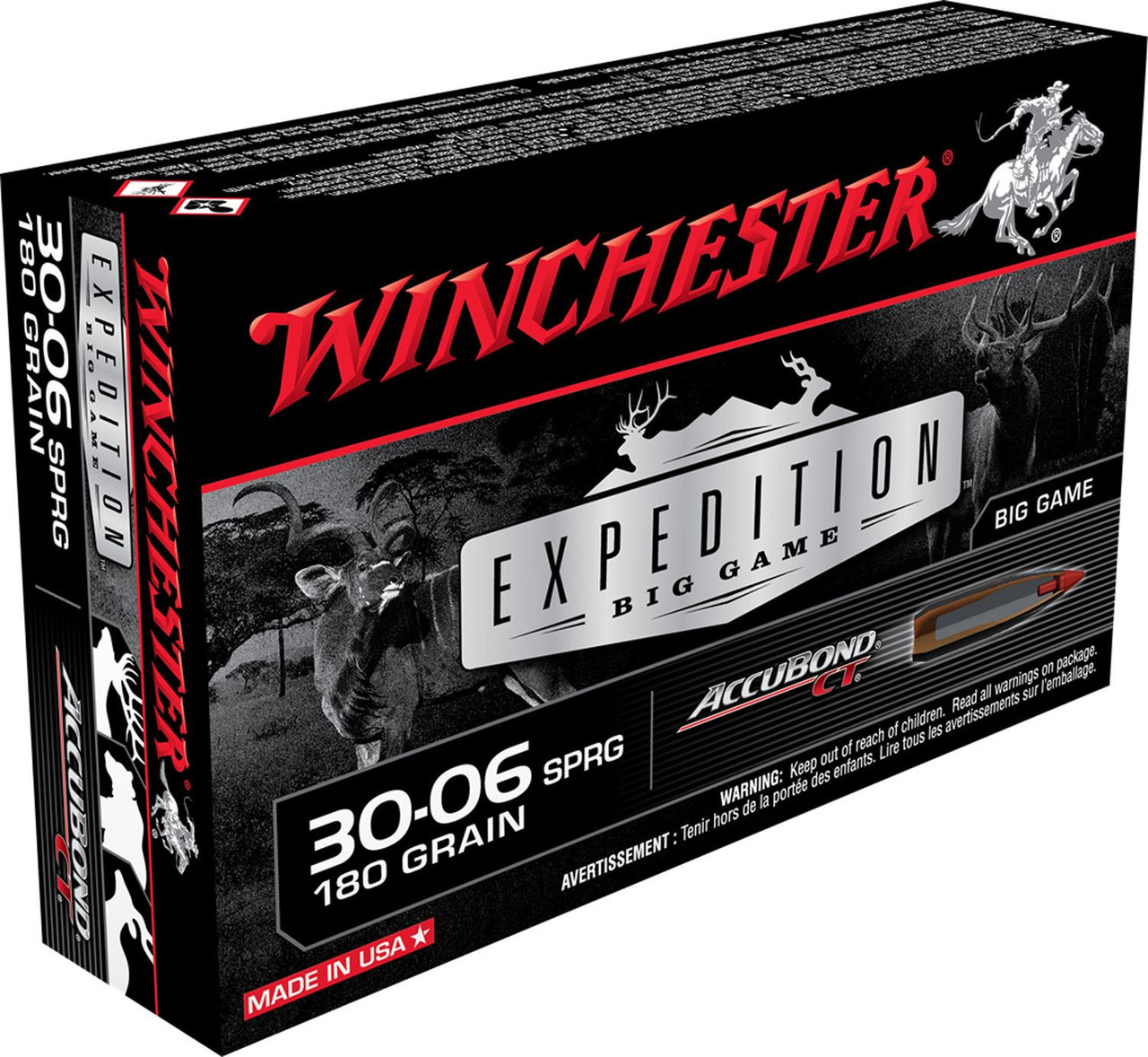 Winchester Ammo S3006CT Expedition Big Game 30-06 Springfield 180 gr Winchester AccuBond CT 20 Per Box/ 10 Case