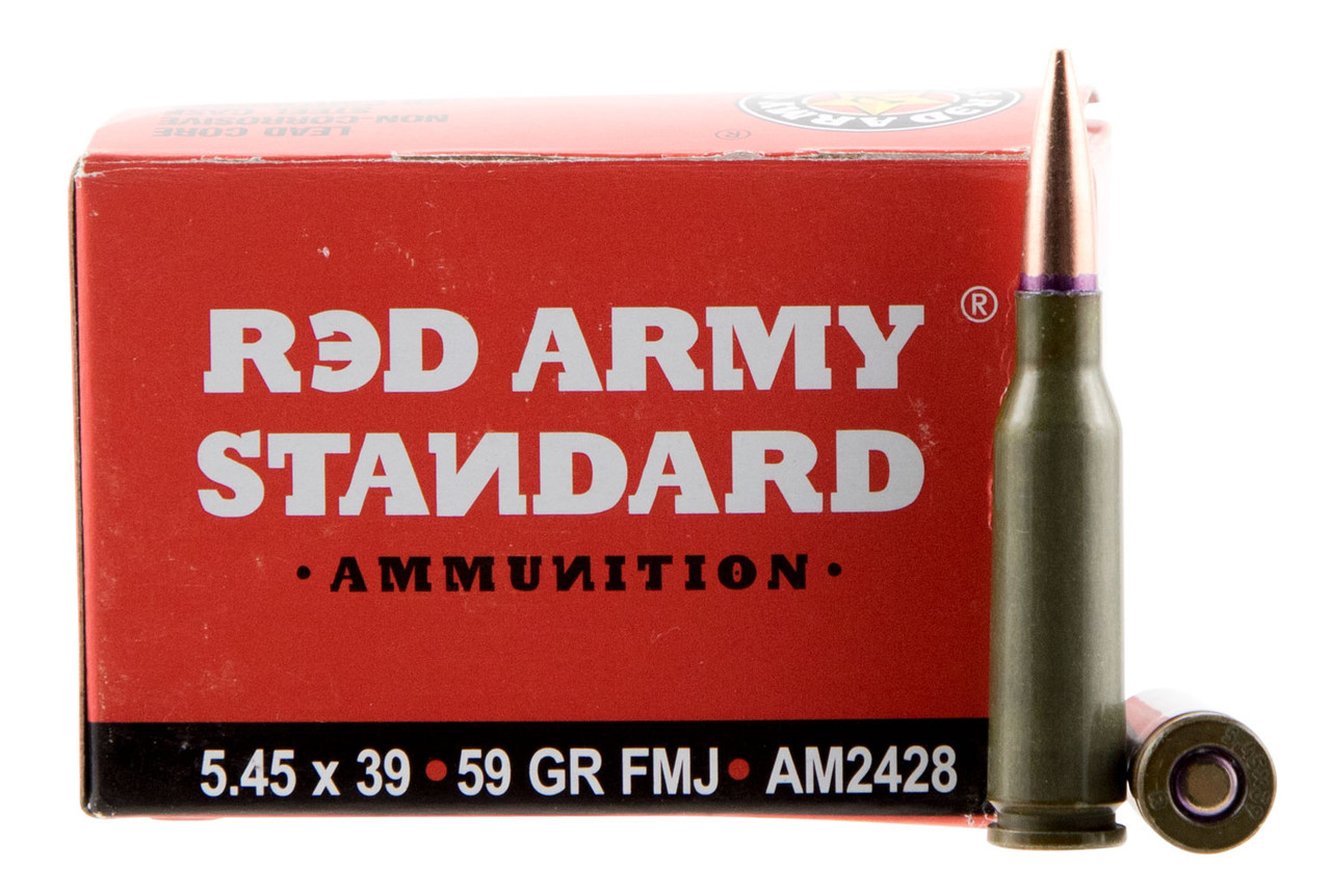 Century Arms Red Army Standard 5.45x39mm Ammunition 20 Rounds 59 Grain FMJ Steel Cased Bi-Metal Jacket
