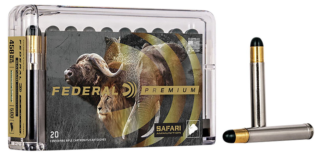 Federal P458WH Premium Safari Cape-Shok 458 Win Mag 500 gr Woodleigh Hydro Solid 20 Per Box/ 10 Cs