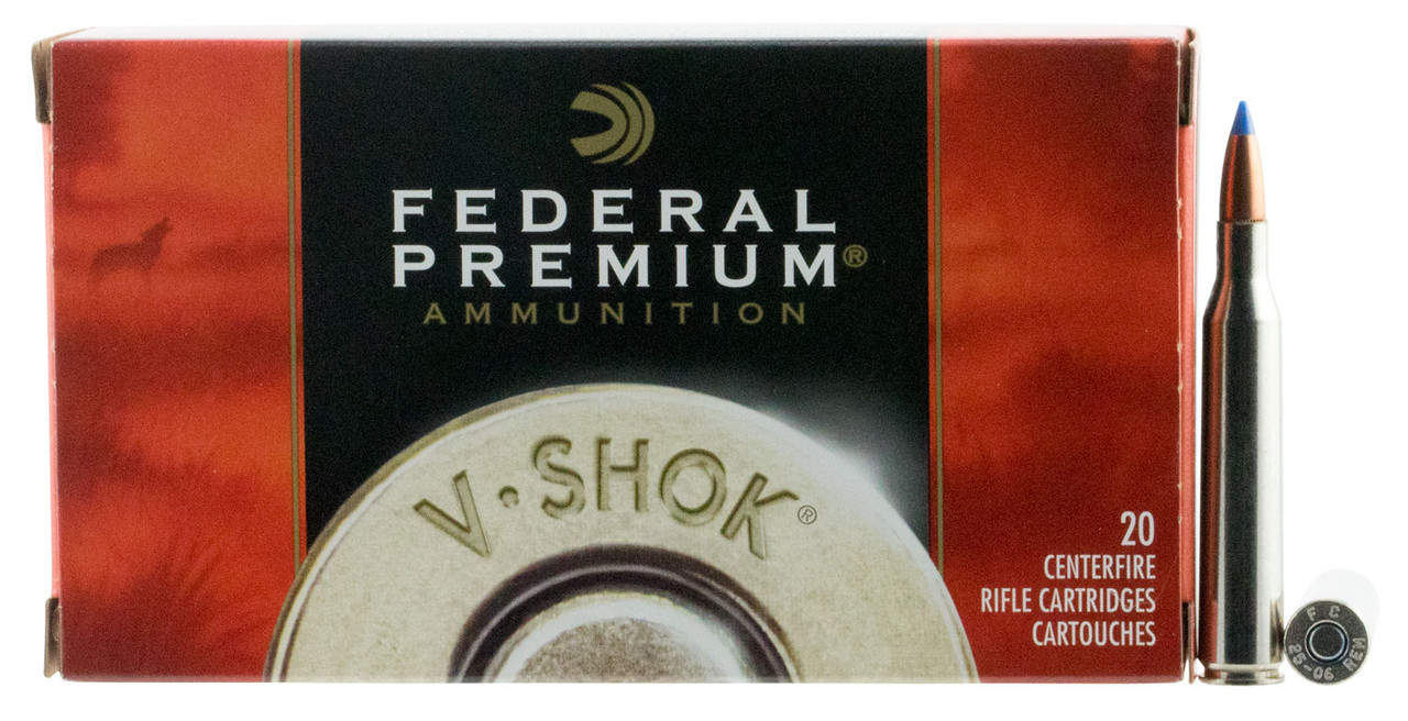 Federal V-Shok .25-06 Rem Ammunition, 20 Rounds, Nosler Ballistic Tip, 85 Grains