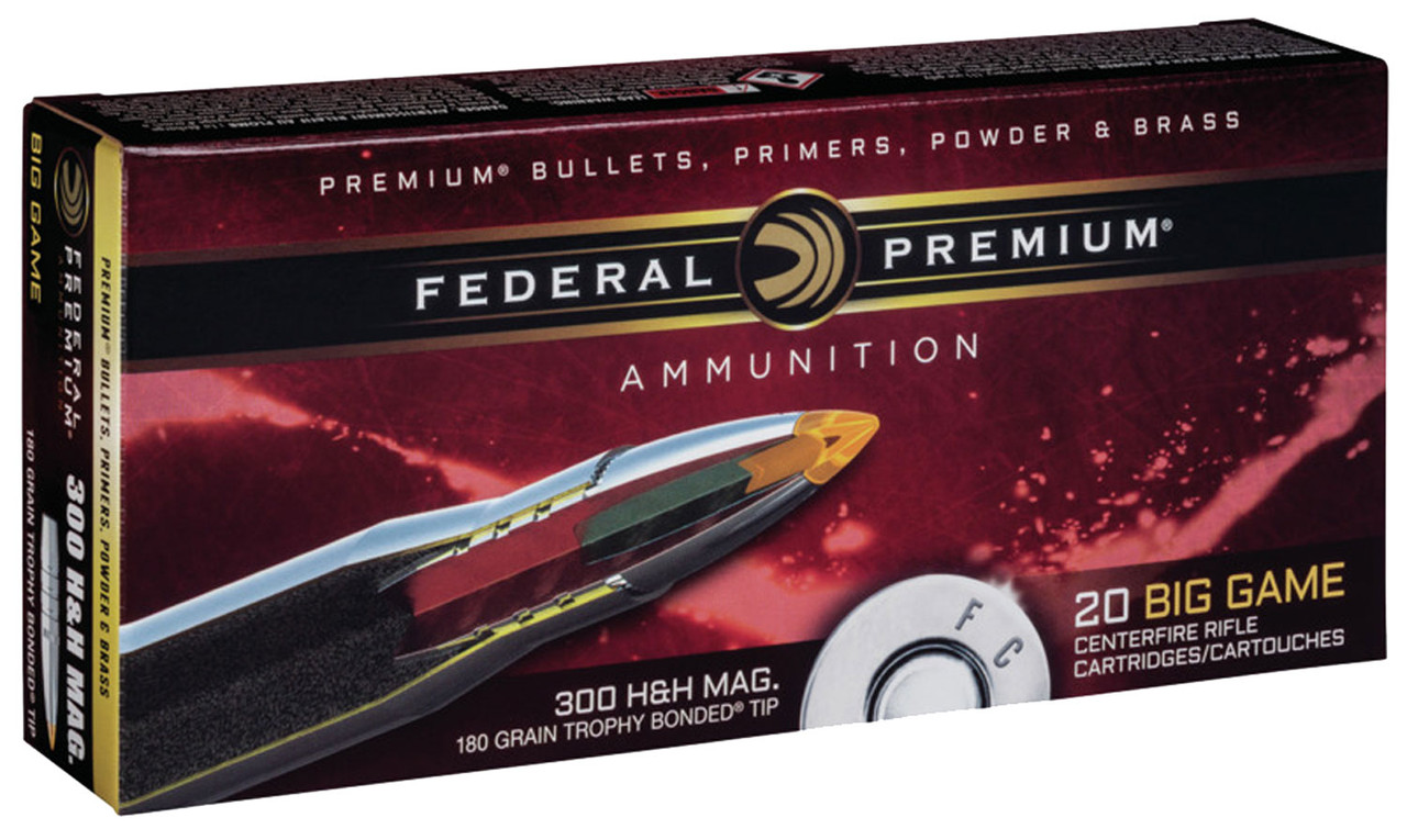 Federal .300 H&H Magnum Ammunition 20 Rounds PTBT 180 Grains