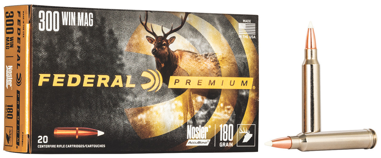 Federal .300 Winchester Magnum Ammunition 20 Rounds Nosler Accubond 180 Grains
