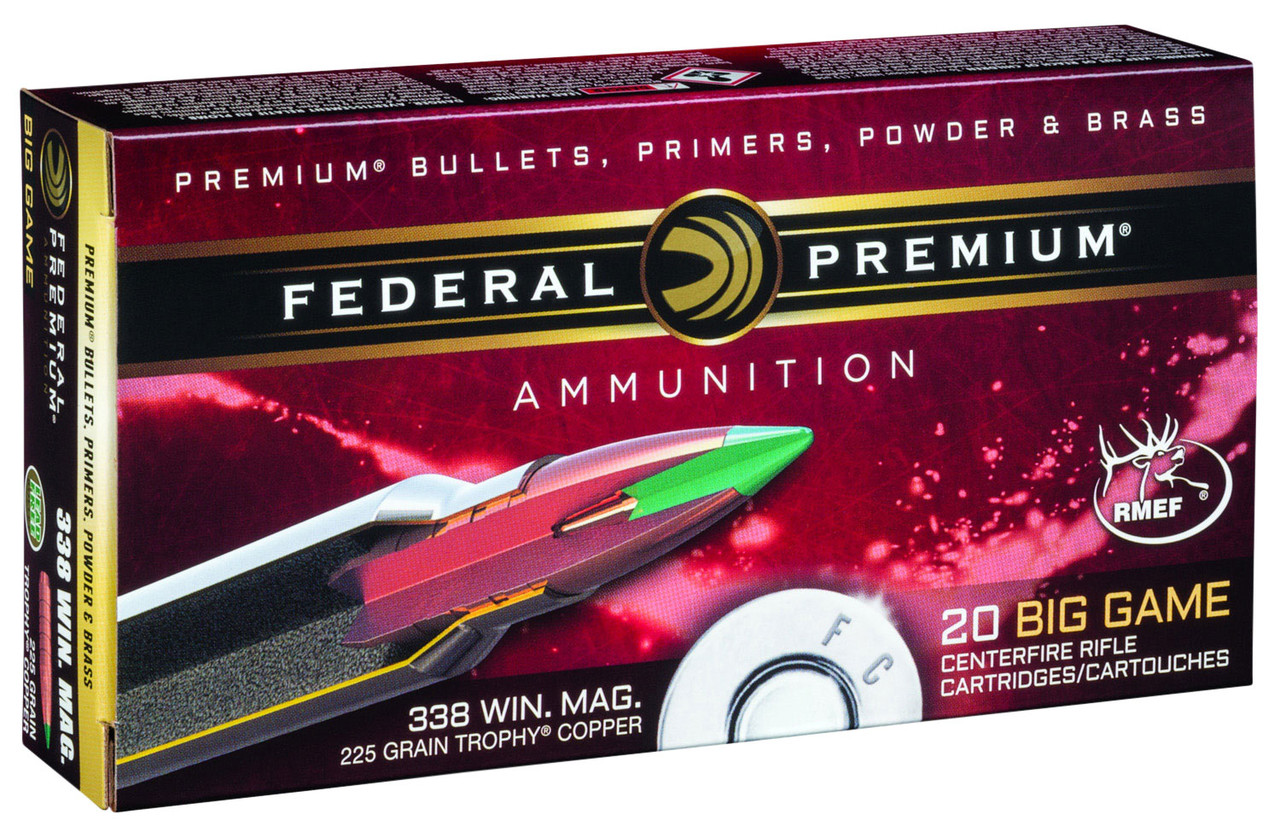 Federal Vital-Shok .338 Win Mag Ammunition 20 Round 225 Grain Copper P338TC1