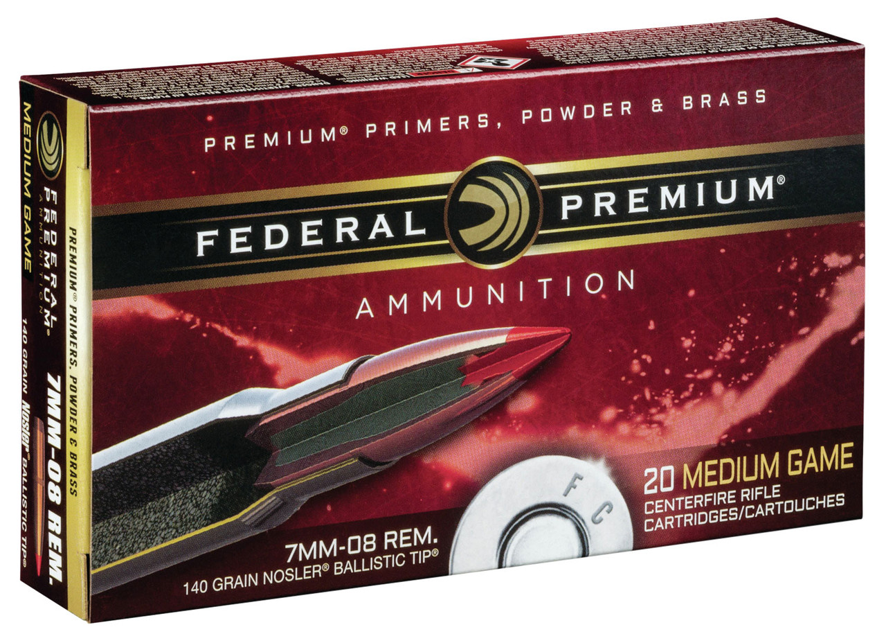 Federal V-Shok 7mm-08 Remington Ammunition 20 Rounds Ballistic Tip 140 Grain