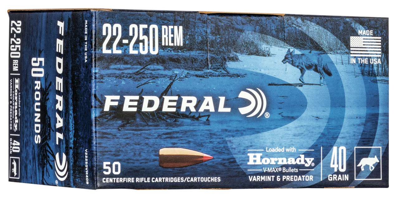 Federal V243VM2B Varmint & Predator 243 Win 75 gr Hornady V-Max (VMX) 40 Bx/ 5 Cs (Bulk Package)