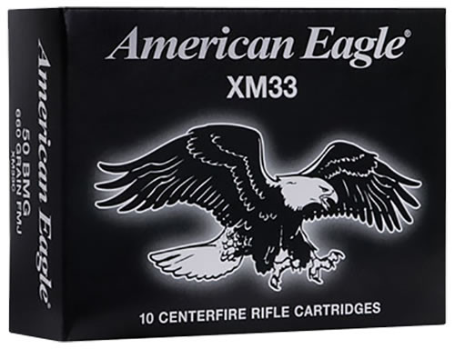Federal XM Ammunition XM33C, 50 BMG, Full Metal Jacket, 660 GR, 2910 fps, 10 Rd/bx