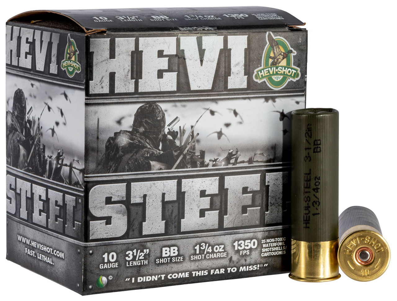 HEVI-Shot HS61088 Hevi-Steel 10 Gauge 3.5 in 1 3/4 oz BB Shot 25 Bx/ 10 Cs
