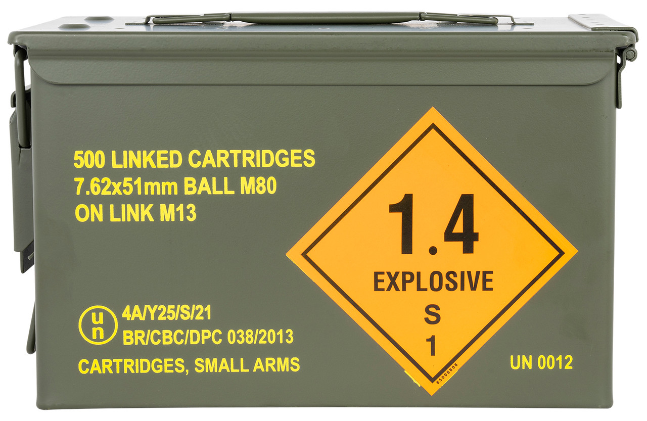 Magtech 762ALINKED Rifle 7.62x51mm NATO 147 gr Full Metal Jacket (FMJ) 500 Bx/ 1 Cs (M2A1 Can)