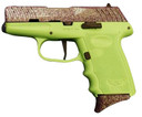 SCCY Industries DVG1JKLG DVG-1 Sub-Compact 9mm Luger 10+1 3.10 in Black Barrel, Joker Glitter Serrated Slide, Lime Green Polymer Frame w/Finger Grooved Polymer Grips Right Hand