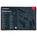 TekMat Cleaning Mat TEK-R17-RUGERMAX9, Pistol Size, 11 inx17 in, For Ruger Max 9, Black TEK-R17-RUGERMAX9