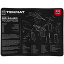 TekMat Ultra Mat, Sig Sauer P238, Cleaning Mat, Thermoplastic Surface Protects Gun From Scratching, 1/4 in Thick, 15 inX20 in, Tube Packaging, Black TEK-R20-SIGP238