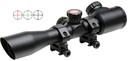 TruGlo Tactical Scope TG8504TLN, 4x, 32 mm Obj, 1 in Tube Dia, Black, Illuminated Mil Dot Reticle, w/Rings