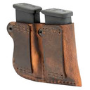 Versacarry 72222 Double Adjustable Double Stack Mag Pouch Belt fits Glock Distressed Brown Buffalo Leather