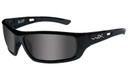 Wiley X Slay, Sunglasses, Medium Head Size, Gloss Black Frame, Polarized Smoke Grey Lens, ANSI Approved ACSLA04