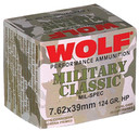 Wolf Military Classic Ammunition 7.62X39mm | MC762BHP