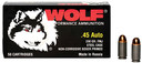 Wolf Military Classic Handgun Ammunition, 45 ACP | MC45FMJ