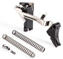 ZEV FULADJDRP9BB Fulcrum Adjustable Trigger Drop-In Kit Black Hardcoat Anodized Curved Triggert Compatible w/Gen1-3 Glock 17/17C/17L/19/19C/26/34