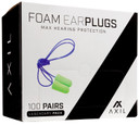 Axil LLC AXFP100GP Foam Ear Plugs 32 dB Lime Green 100 Pair