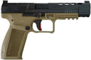 Canik HG6651N Mete SFx 9mm Luger 10+1 5.20 Black Nitride Match Grade Barrel, Black Optic Ready/Serrated Steel Slide, Flat Dark Earth Poly Frame w/Pic Rail, Aggressive Texture Grip, Pistol