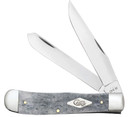 Case 34202 Canoe Mini 2.60/1.97 Fold Pen/Spear Plain Mirror Polished Tru-Sharp SS Blade, Smooth Gray Bone Handle, Knife