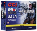 CCI Mini-Mag Meat Eater 962ME, 22 LR, 32 Grain, 1270 FPS, Hollow Point (HP), 300 Rounds