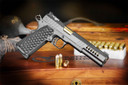 Nighthawk Chairman Pistol, 45 ACP, 6 in Match Grade Crowned, Gold Bead/Adjustable, DLC, 8 Rds