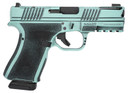 Black Rain Ordnance FLP9MMTBB Frontline+ Compact Frame 9mm Luger 15+1 4 Black Nitride Ported Steel Barrel, Robin's Egg Blue Battleworn Optic Ready/Ported/Serrated Stainless Steel Slide & Poly Frame w/Pic Rail, Black Poly Grip, Pistol