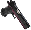 Great Lakes GL1911DS9FSSCHY Synergy 1911 DS 9mm Luger 20+1 5 Stainless Match Grade Barrel, Black Cerakote Optic Cut/Serrated Stainless Steel Slide, Black Cherry Cerakote Stainless Steel Frame w/Pic Rail, Textured Grip, Pistol
