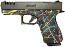 Great Lakes GL19SBLK Striker Compact Frame 9mm Luger 15+1 4 Black Nitride Steel Barrel, Black Cerakote Serrated w/Slide Cuts Steel Slide, Splatter Cerakote Poly Frame & Grip, Ambi, Pistol