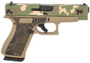 Glock PA4850204-EXPHUNT G48 Gen5 Slim Compact Frame 9mm Luger 10+1 4.17 Black GMB Barrel, Camo Cerakote Steel Serrated Slide, Coyote Tan Cerakote Poly Frame w/Beavertail, Pistol