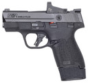 Smith & Wesson 14398 M&P Shield Plus Bundle Micro-Compact Frame 9mm Luger 10+1 15+1 3.10 Blk Armornite Stainless BBL, Blk Armornite Optic Ready/Serrated Slide, Matte Blk Poly Frame, Blk Textured Grip, Crimson Trace 1500 Red Dot, Right, Pistol