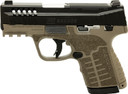 Savage 67055 Stance XR Micro Frame 9mm Luger 13+1 3.20 Stainless Steel Barrel, Black Nitride Ported/Serrated Stainless Steel Slide, Flat Dark Earth Stainless Steel Frame w/Pic Rail, FDE GFN Grip, Ambi, Pistol