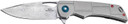 Boker 01BO910DAM P-51 Damast 3.35 Drop Point Plain Silver Acid Etch Damascus Blade Titanium Handle, Knife