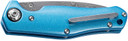Boker 111101DAM 3.15 Drop Point Damascus Blade Blue Aluminum Handle, Knife