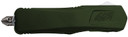 Great Lakes GLKMDSMTODG GLFA Medium 3.50 OTF Plain Steel Blade, OD Green Cerakote Aluminum Handle, Knife