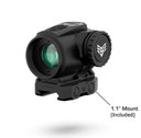 Swampfox Optics RMPS120GB Raider Micro Prism Black 1x 20mm Tube Bullet Rise Compensation Reticle Green Laser