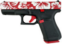 Glock PA195S204MOSNHIB G19 Gen5 MOS 9mm Luger 15+1 4.02" Black GMB BBL, White w/Red Hibiscus Cerakote MOS Cut/Serr Steel Slide, Black Cerakote w/Red Accents, Polymer Frame w/Pic Rail, Interchangeable Backstrap Grip,Pistol