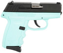 SCCY Industries CPX-3CBSB CPX-3 Sub-Compact Frame 380 ACP 10+1, 3.10 in Stainless Quadlock Barrel, Black Nitride Serrated Stainless Steel Slide, SCCY Blue Polymer Frame w/Finger Grooves, No Safety, Right Hand, Pistol