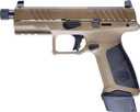 Beretta JAXA1F921FDE APX A1 Tactical Full Size Frame 9mm Luger 21+1 4.80" Black Threaded BBL, Black Bruniton Optic Ready/Serr Steel Slide, FDE Polymer Frame w/Pic Rail, Ambidextrous,Pistol