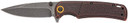 Browning 003220581 Buckmark EDC Slim 3.13" Folding Drop Point Plain Black Stonewashed D2 Steel Blade, Bronze Stonewashed Polymer Handle,Knives