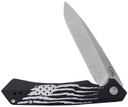 Case 10857 Kinzua Folding Spear Point Plain Stonewashed S35VN SS Blade, Black Anod w/US Flag Alum Handle,Knives