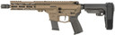 CMMG 45A890F-MB Banshee MKG 45 ACP 13+1 8" Satin Black Cerakote Medium Taper Threaded BBL, EML 7" M-LOK Handguard, Midnight Bronze Cerakote Alum Pic Rail Rcvr, Black Polymer 6 Position Rip Brace, CMMG Zeroed Grip,Tactical Pistols
