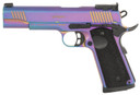 Girsan 391091 MC1911 Full Size Frame 45 ACP 8+1 5" Stainless Bull BBL, Multi Color PVD Coating Serr Steel Slide, Multi Color PVD Coating Steel Frame w/Beavertail, Black Textured Grip,Pistol