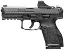 HK 81001121 VP9A1 K w/Optic Compact Frame 9mm Luger 10+1 4.09" Black Steel BBL & Optic Ready/Serr Slide, Black Polymer Frame w/Pic Rail, Interchangeable Backstrap Grip, Holosun SCSb Super Green, Ambidextrous,Pistol