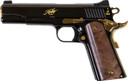 Cnc Firearms CNCCRUS1911 Kimber 1911 Crusader Limited Edition Full Size 45 ACP 7+1 5" Stainless Match Grade BBL, Diamond Like Coating w/24kt Gold Inlay Engraving Slide & Steel Frame, Walnut Grip,Pistol