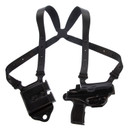 Galco MCII224B Miami Classic II Shoulder System Size Fits Chest Up To 56 in Black Leather Compatible w/Glock 17 Gen1-5/19 Gen1-5/22 Gen2-5 Right Hand, Holster